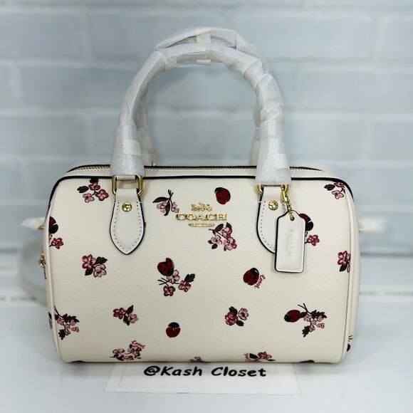 Coach Handbags - Coach Rowan Satchel With Ladybug Floral Print Chalk Multi